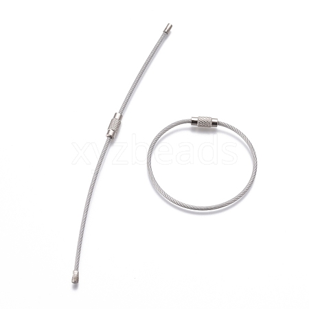 Stainless Steel Wire Keychain Clasps STAS-WH0014-42A-1