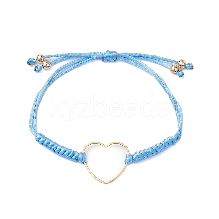 Golden Tone 201 Stainless Steel Heart Link Bracelets BJEW-JB10643-02-1