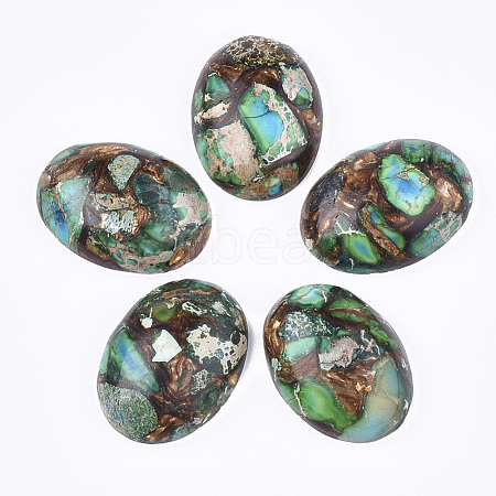 Assembled Synthetic Imperial Jasper and Bronzite  Cabochons X-G-S329-080D-1