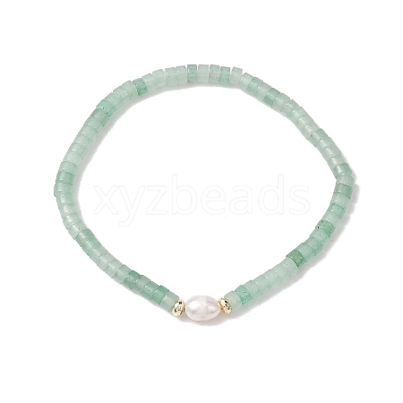 Natural Green Aventurine and Pearl Beads Btacelets BJEW-JB10681-05-1