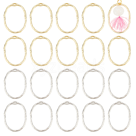 Unicraftale 40Pcs 2 Colors Alloy Open Back Bezel Pendants FIND-UN0003-23-1