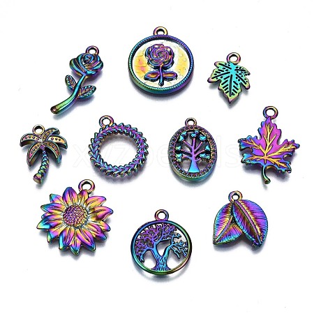 Rainbow Color Alloy Pendants PALLOY-S180-190-NR-1