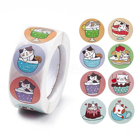 8 Patterns Paper Cartoon Sticker Rolls X-STIC-E001-16-1