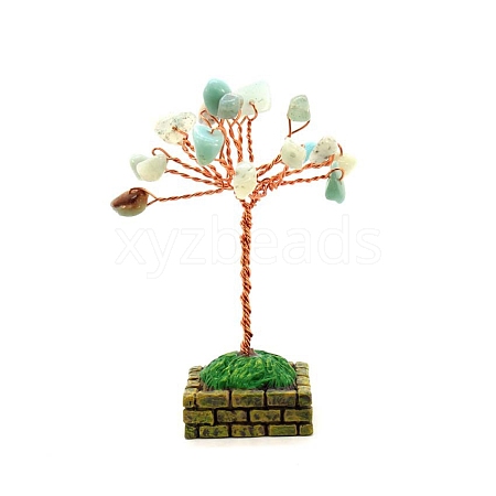 Amazonite Flower Garden Crushed Stone Fortune Tree Ornaments Mini Home Creative Office Decoration Crafts Small Ornaments PW-WG4CBFE-09-1