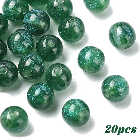 20Pcs Round Imitation Cat Eye Resin Beads RESI-YW0004-43G-1