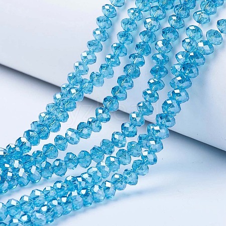 Electroplate Glass Beads Strands X-EGLA-A034-T8mm-A13-1