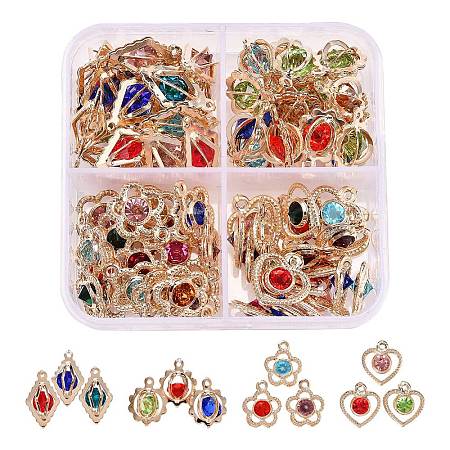 80Pcs 4 Style Rack Plating Eco-Friendly Iron Charms IFIN-YW0001-28-1