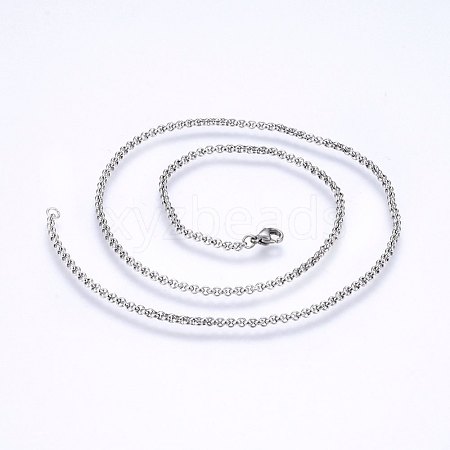 Tarnish Resistant 304 Stainless Steel Cable Chain Necklaces NJEW-P226-02P-01-1