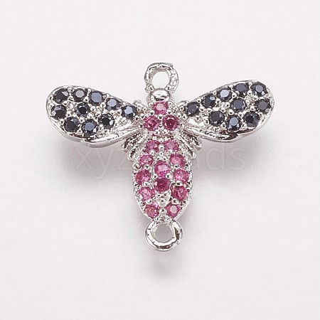Brass Cubic Zirconia Links ZIRC-K070-03-C01-1