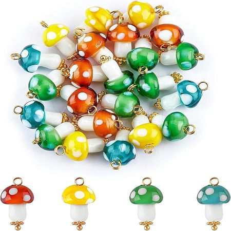 SUPERFINDINGS 50Pcs Handmade Lampwork Pendants FIND-FH0005-02-1