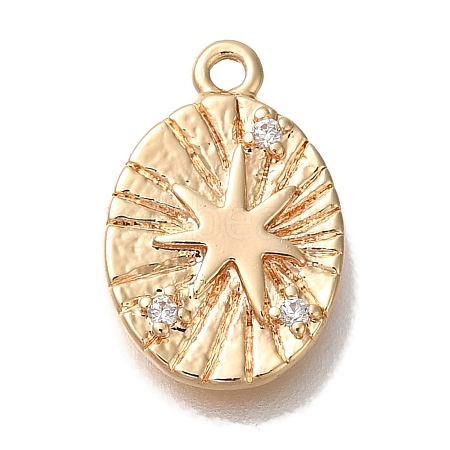 Brass Micro Pave Cubic Zirconia Pendants KK-U038-20G-1