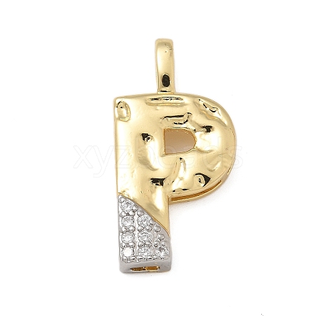 Brass Micro Pave Cubic Zirconia Pendants KK-B126-02G-P-1