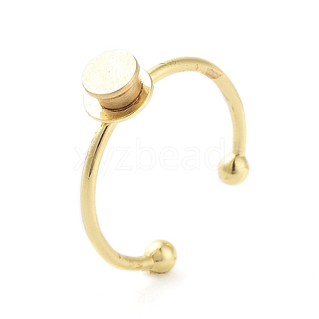 Brass Open Cuff Ring Components KK-Q799-01G-01-1