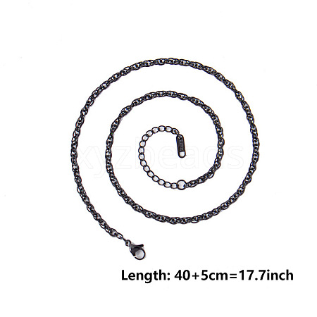 3MM Unisex 304 Stainless Steel Rope Chains Necklaces LM7295-4-1