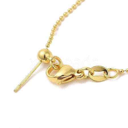 Brass Ball Chain Necklaces NJEW-B119-06G-1