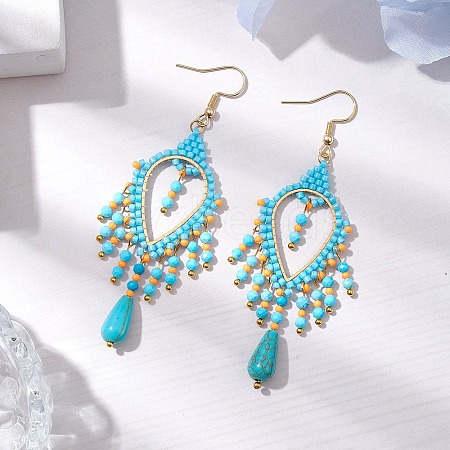 Handmade Glass Beads Chandelier Earrings EJEW-MZ00312-1