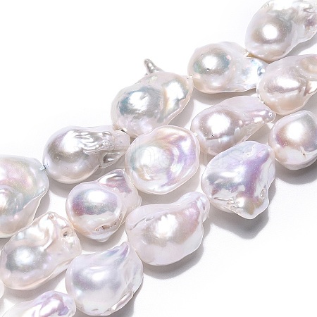 Natural Baroque Pearl Keshi Pearl Beads Strands PEAR-S019-02C-03-1