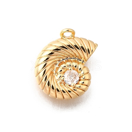 Brass Pave Clear Cubic Zirconia Charms KK-C096-14C-G-1