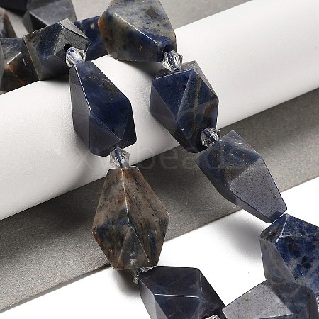 Natural Sodalite Beads Strands G-NH0005-B06-01-1