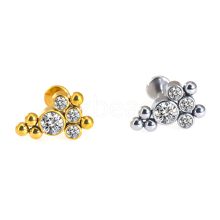 316L Surgical Stainless Steel & G23 Titanium Crystal Rhinestone Labrets for Women Men WG3A239-01-1