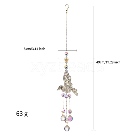 Rhinestone Bird Hanging Ornaments PW-WG69717-03-1