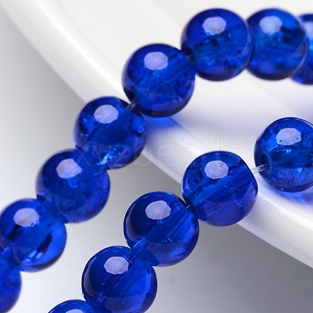 Crackle Glass Beads Strands X-CCG-Q001-6mm-14-1