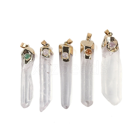 Natural Quartz Crystal Big Pendants with Mixed Stone G-C140-11-1