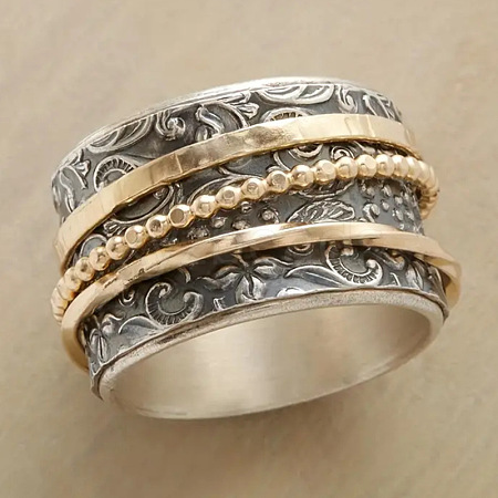 Retro Alloy Rotating Finger Rings FS-WG1AD62-03-1