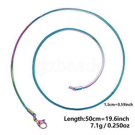 1.5mm Unisex 304 Stainless Steel Snake Chains Necklaces ZV2766-6-1