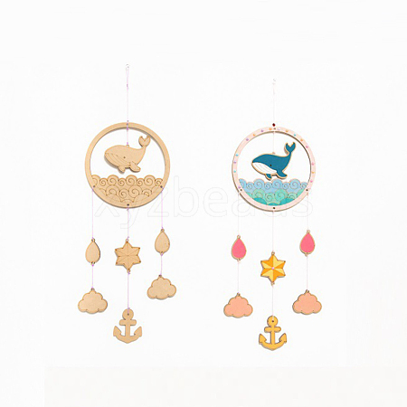 DIY Whale Wind Chime Making Kits DIY-A029-05-1