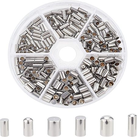 Unicraftale 240Pcs 6 Style Stainless Steel Cord Ends STAS-UN0025-46-1