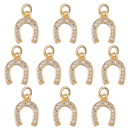 10Pcs Brass Micro Pave Cubic Zirconia Pendants KK-HY0004-47-1