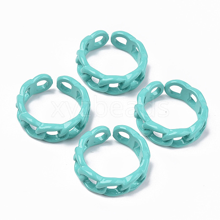 Spray Painted Alloy Cuff Rings X-RJEW-T011-29F-RS-1