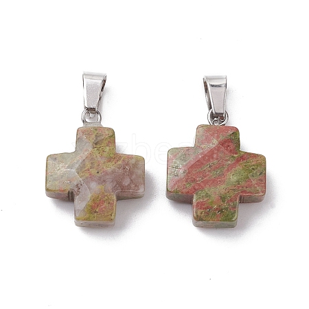 Natural Unakite Pendants G-K359-02P-08-1