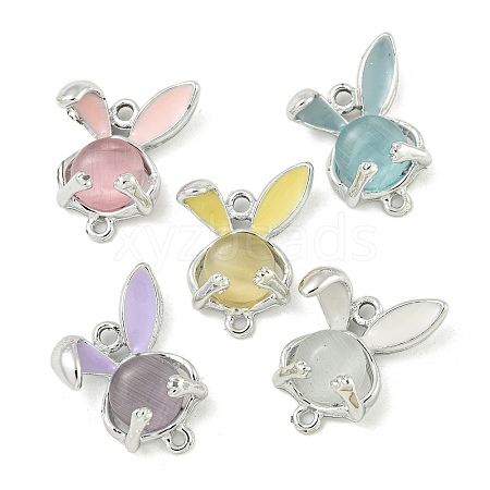 UV Plating Alloy Enamel Rabbit Head Connector Charms FIND-M033-15P-1