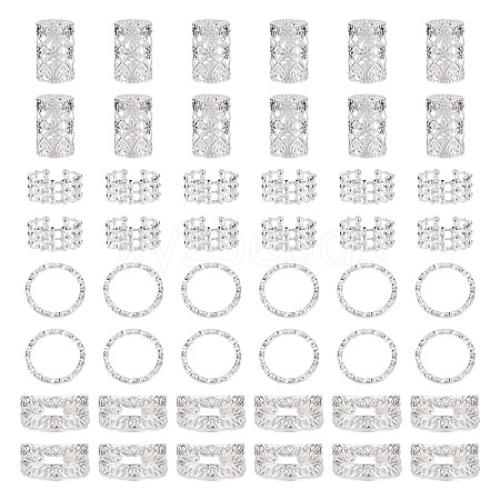 120Pcs 4 Styles Iron Dreadlocks Beads Hair Decoration FIND-TA0005-09S-1
