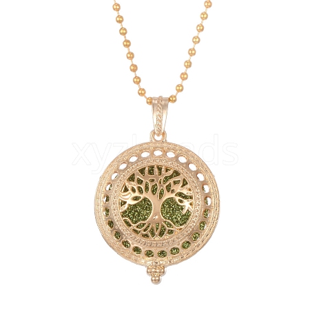 Golden Alloy Magnetic Locket Necklaces PW-WG67297-25-1
