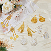 FIBLOOM 6 Pairs 6 Style Ethnic Style Alloy Chandelier Earrings EJEW-FI0002-04-5