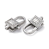 Brass Clear Cubic Zirconia Lobster Claw Clasps KK-Z078-43P-2
