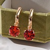 Brass Micro Pave Cubic Zirconia Leverback Earrings EJEW-K300-21G-01-2