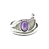 Eye of Horus Natural Amethyst Cuff Rings PW-WG75D57-06-1