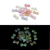 Bowknot UV Plating Luminous Rainbow Iridescent Acrylic Beads LACR-R001-03A-1