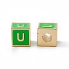 Rack Plating Brass Enamel Beads KK-B060-04G-02U-1