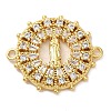 Religion Brass Pave Clear Cubic Zirconia Connector Charms FIND-Z041-13B-1