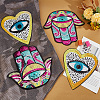  4Pcs 2 Style Evil Eye Sequin Iron on/Sew on Patches PATC-NB0001-02-5