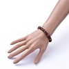 Natural Wood Beads Stretch Bracelets BJEW-JB05222-3