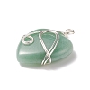 Natural Green Aventurine Pendants PALLOY-JF01663-02-2