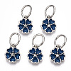 Enamel Style Flower Alloy Rhinestone Charms ENAM-S085-02-3