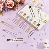 36Pcs 3 Colors Iron Hair Fork Findings IFIN-UN0001-25-2