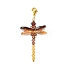 4Pcs 4 Colors Dragonfly Glass Pendant Decoration HJEW-TA00277-4